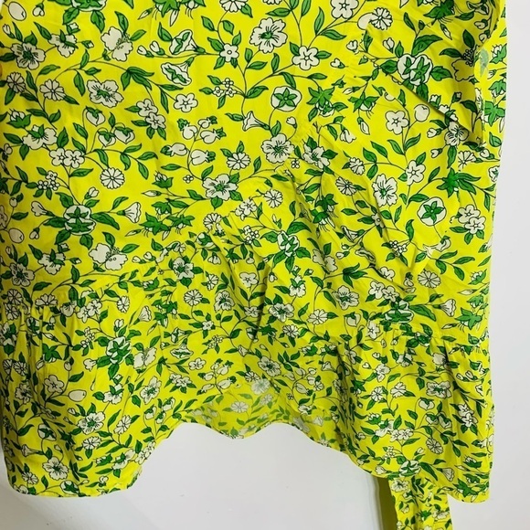 BANJANAN Audrey Mini Dress Yellow green Audrey Aurora Print dress small new - Picture 6 of 10